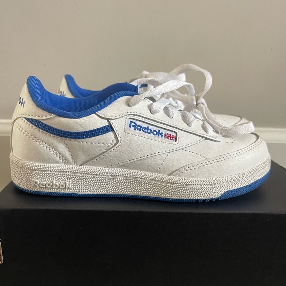 Reebok Classics- Kids White and Blue Sneakers - Picture 1 of 7